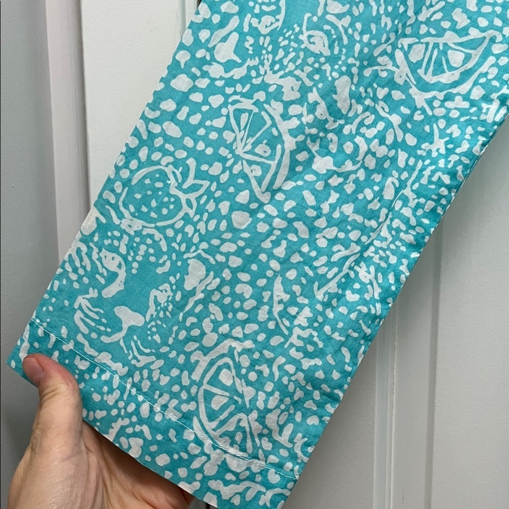 Lilly Pulitzer Sarasota Beaded Turquoise and White Patterned Tunic Top - Sz S - Picture 7 of 16